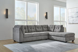 Marleton gray microfiber 2-piece sectional sofa with chaise main view