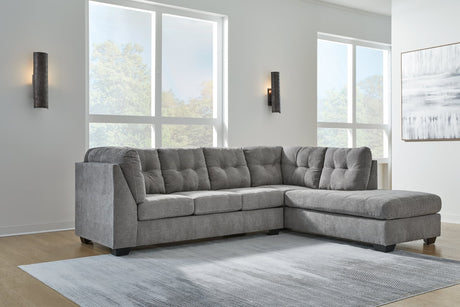 Marleton gray microfiber 2-piece sectional sofa with chaise main view