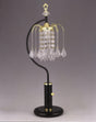 Rain Drop black metal and gold finish crystal table lamp front view