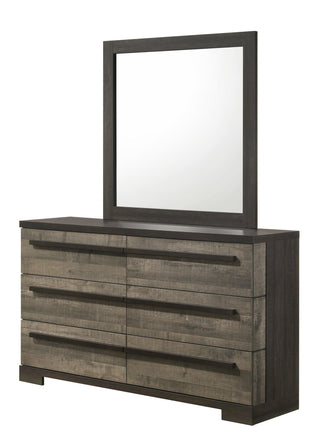 Remington Gray 6-Drawer Solid Wood and Veneer Dresser angled view