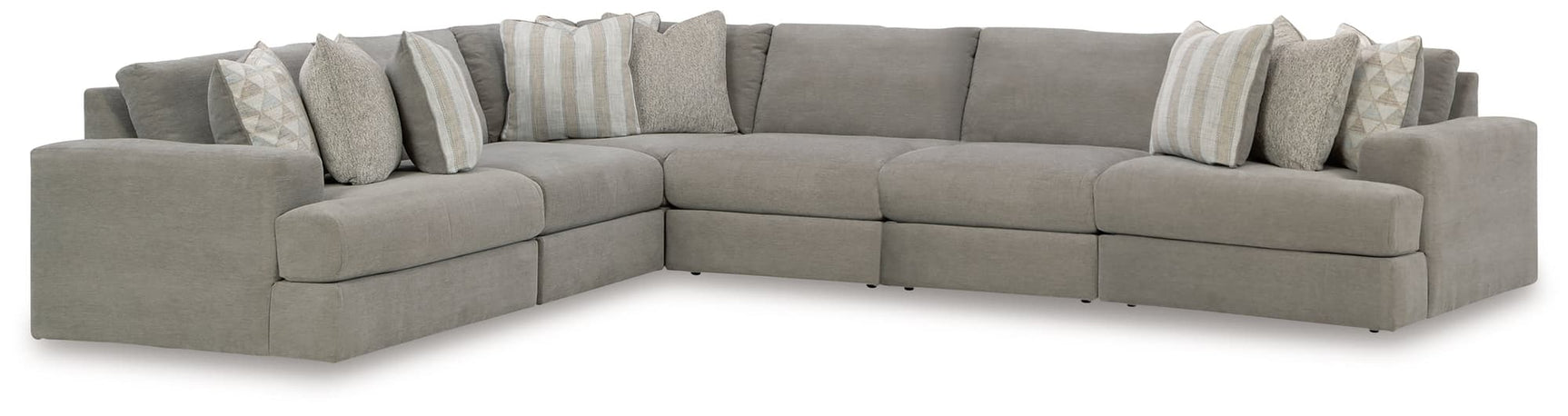 Avaliyah Ash Chenille 6-Piece Sectional sofa main front view