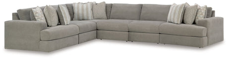 Avaliyah Ash Chenille 6-Piece Sectional sofa main front view