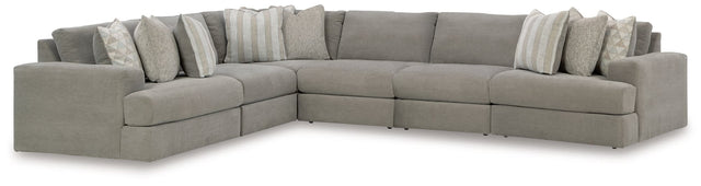 Avaliyah Ash Chenille 6-Piece Sectional sofa main front view