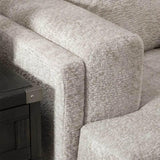 side view of sand gray fabric upholstered oversized sectional sofa