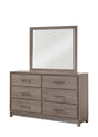 River Brown 6-drawer solid wood dresser front view