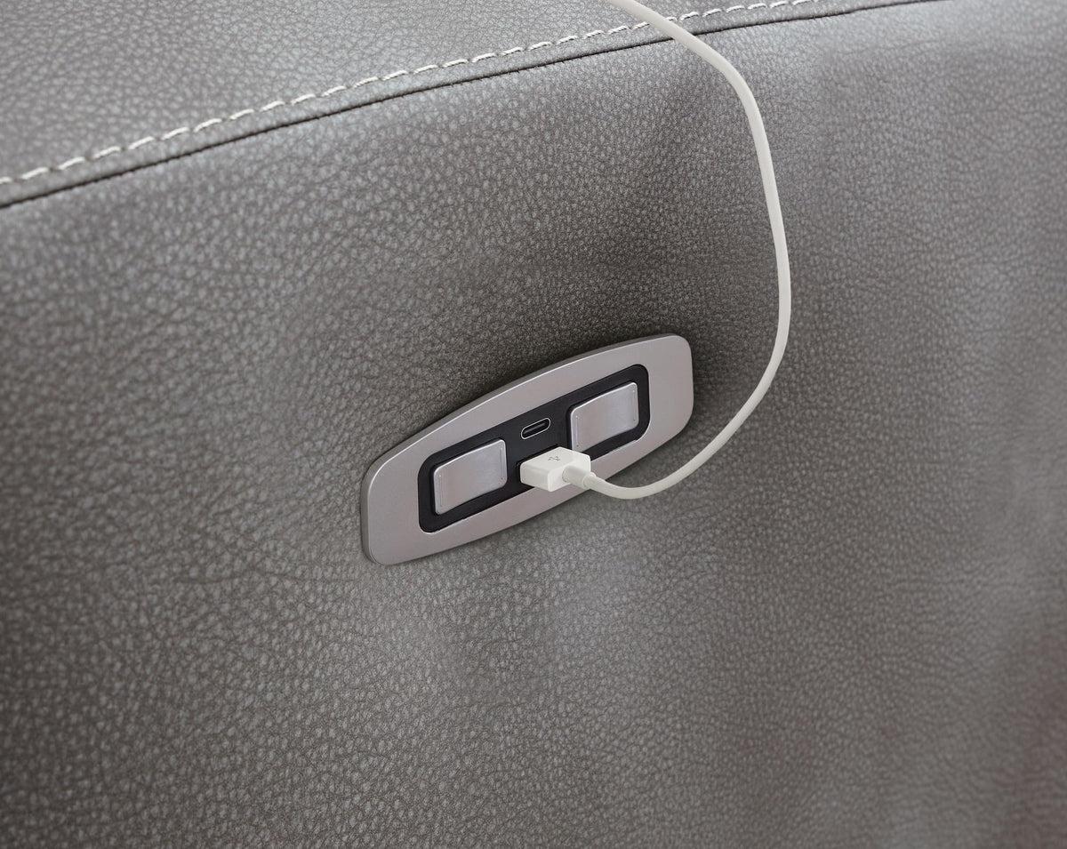 Next-Gen Durapella Slate Microfiber Power Recliner — detail view