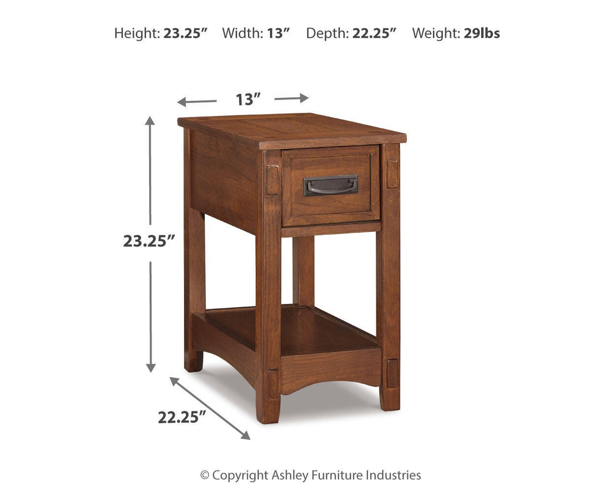 Breegin Brown 2 End Tables — dimension illustration