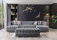 main view of Mia gray velvet double chaise sectional sofa