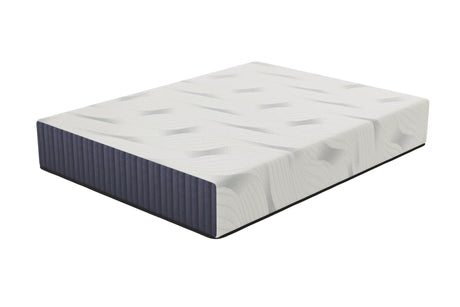 Cloudair White Blue Hybrid Plush Queen Mattress angled view