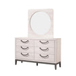 Veda Beige 6-Drawer Solid Wood Dresser front angle