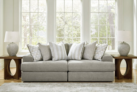 Avaliyah Ash Chenille 2-Piece Sectional Loveseat sectional sofa main view