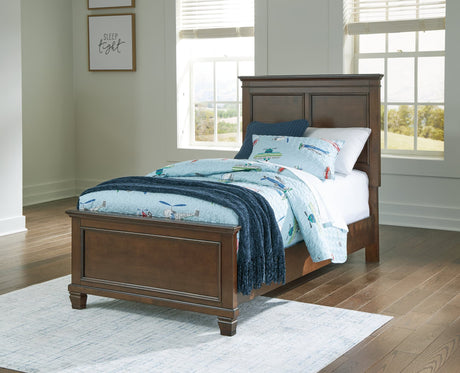 Danabrin Brown Twin Panel Bed front view