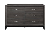 Front view of Davi Nickel Solid Wood Platform Bed