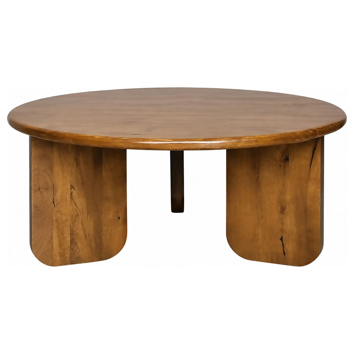 Dale 2-Piece Round Mango Wood Coffee and End Table Set Honey Mango — product image 6