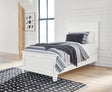 Fortman White Twin Panel Bed front view