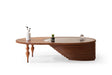 Polina Walnut and Gold Coffee Table front view