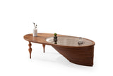 Polina Coffee Table corner detail with gold metal frame