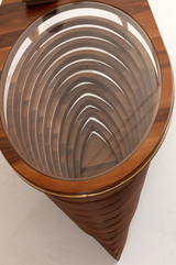 Polina Coffee Table top view showing finish and edge