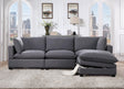 Cloud Charcoal Fabric Modular Reclining Sectional sofa front view