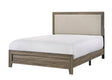 Millie Grey Full Upholstered Fabric Panel Bed front view