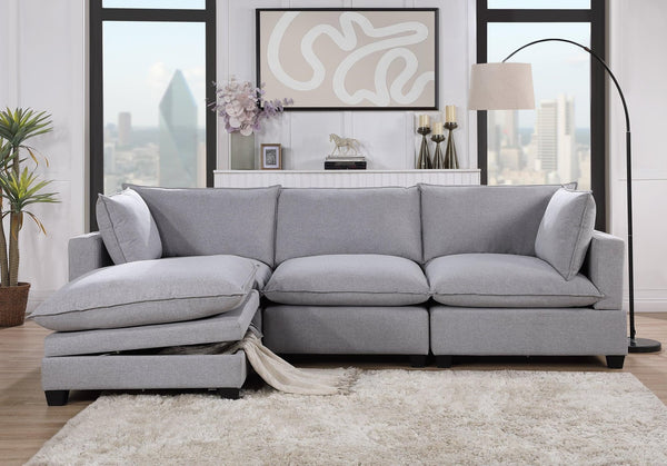Cloud Gray Modular Fabric Reclining Sectional sofa main view