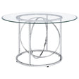 Levy 48-inch Round Glass Top Dining Table Chrome — product view