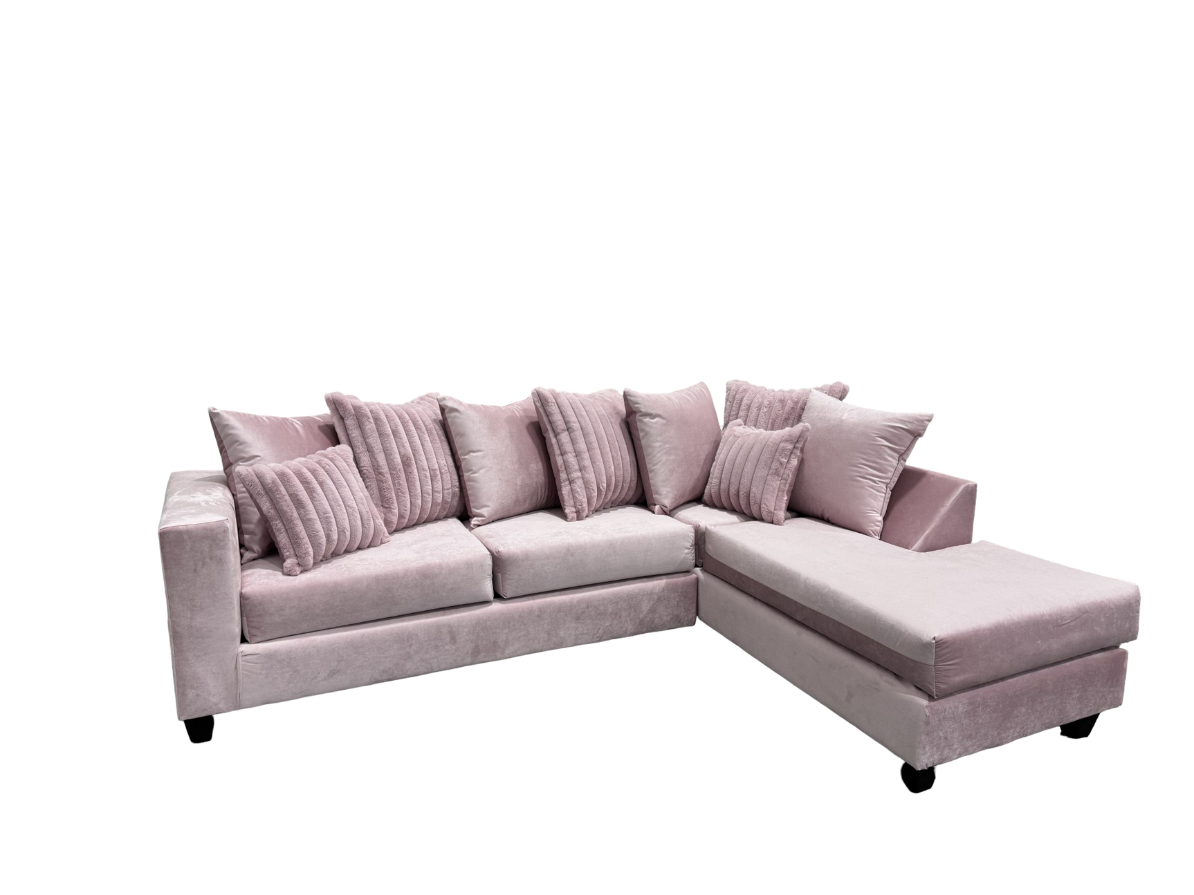 Kora Pink Fabric 2-Piece Sectional Sofa with Chaise view 4