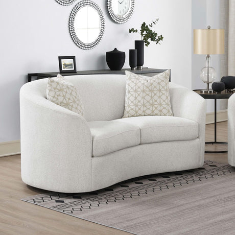 Rainn Boucle Upholstered Sloped Arm Loveseat Latte — product image 2