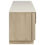 Lucaire 4-Door TV Stand for TVs up to 77 Inches Honed Cream and Sandstone — product image 7