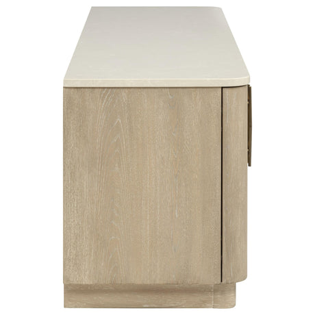 Lucaire 4-Door TV Stand for TVs up to 77 Inches Honed Cream and Sandstone — product image 7
