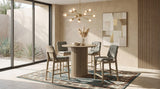 Hamlyn 5-Piece Round Wood Counter Height Dining Set Grey and Natural Oak — product view