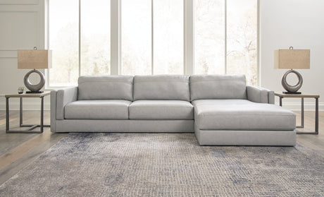 Amiata Glacier Leather 2-Piece Sectional Sofa with Chaise main view