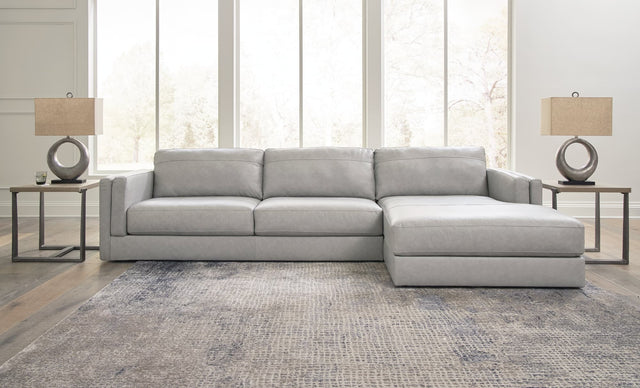 Amiata Glacier Leather 2-Piece Sectional Sofa with Chaise main view