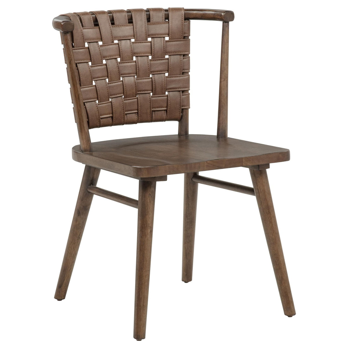 Tallis Brown Woven Leatherette Back Dining Side Chair Set of 2 — product image 2
