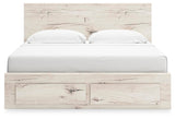 Lawroy Light Natural King Panel Storage Bed — front view