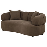 Casarin Brown Fabric Channel-Back Loveseat — product image 3