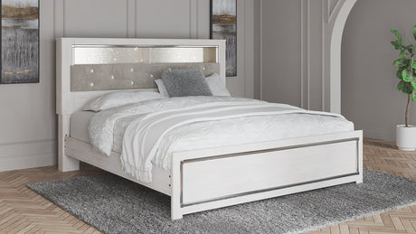Altyra White King Panel Bookcase Bed front view