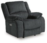 Draycoll Slate Sofa, Loveseat and Recliner Set — angled view