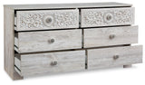 Paxberry Whitewash Dresser — angled view