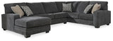 Tracling Slate 3-Piece Sectional with Ottoman — product image 3