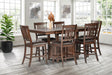 front view of Bill Brown Faux Leather Counter Height Dining Set