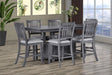 Groma Gray Fabric Dining Set main view with table and chairs
