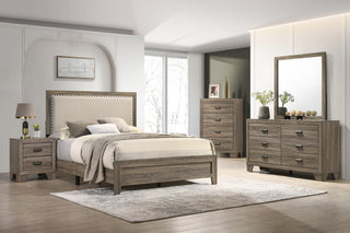 Main view of Millie Grey Upholstered Fabric Panel Bedroom Set bed