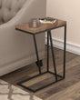 Sergio Chevron rectangular accent table in tobacco finish, angled front view