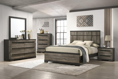 Remington Gray Upholstered Panel Bedroom Set bed main view