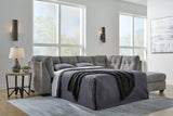 Main view of Marleton gray microfiber 2-piece sleeper sectional with chaise
