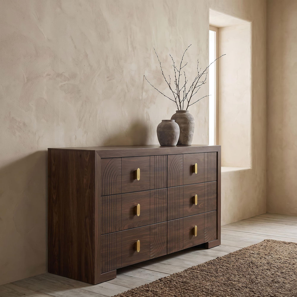 Etienne Walnut 6-Drawer Bedroom Dresser — product image 2