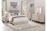 Whiting Linen Youth Panel Bedroom Set side view showcasing fabric headboard