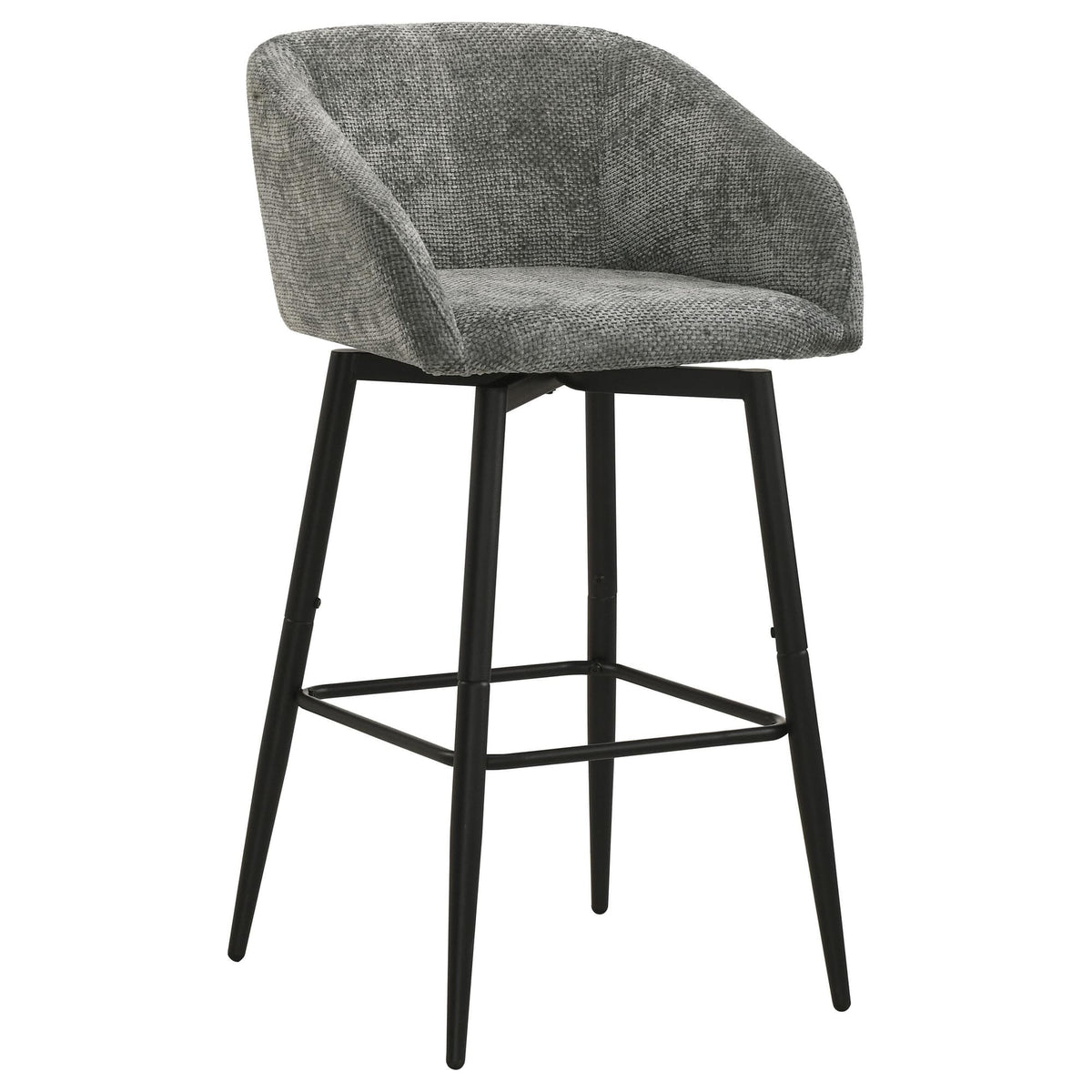Rainer Charcoal Fabric Upholstered Swivel Bar Chair Set of 2 — product image 2