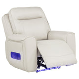 Rojas Dual Power Recliner with Cupholder Storage and LED Lighting Greige — product image 2